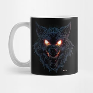 Glowing Wolf and Fangs by focusln Mug